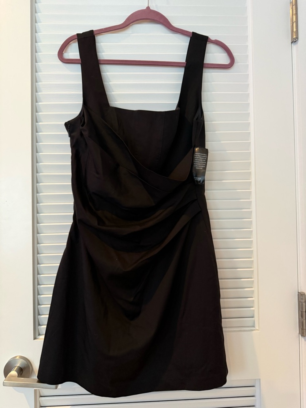 Annabella Black Sleeveless Draped Mini Dress